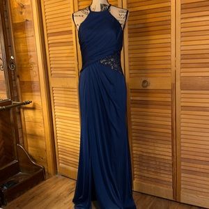 David’s Bridal High Neck Lace Insert Bridesmaids Dress